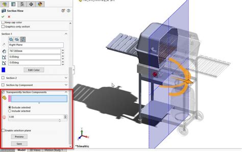 Solidworks zonal section view 